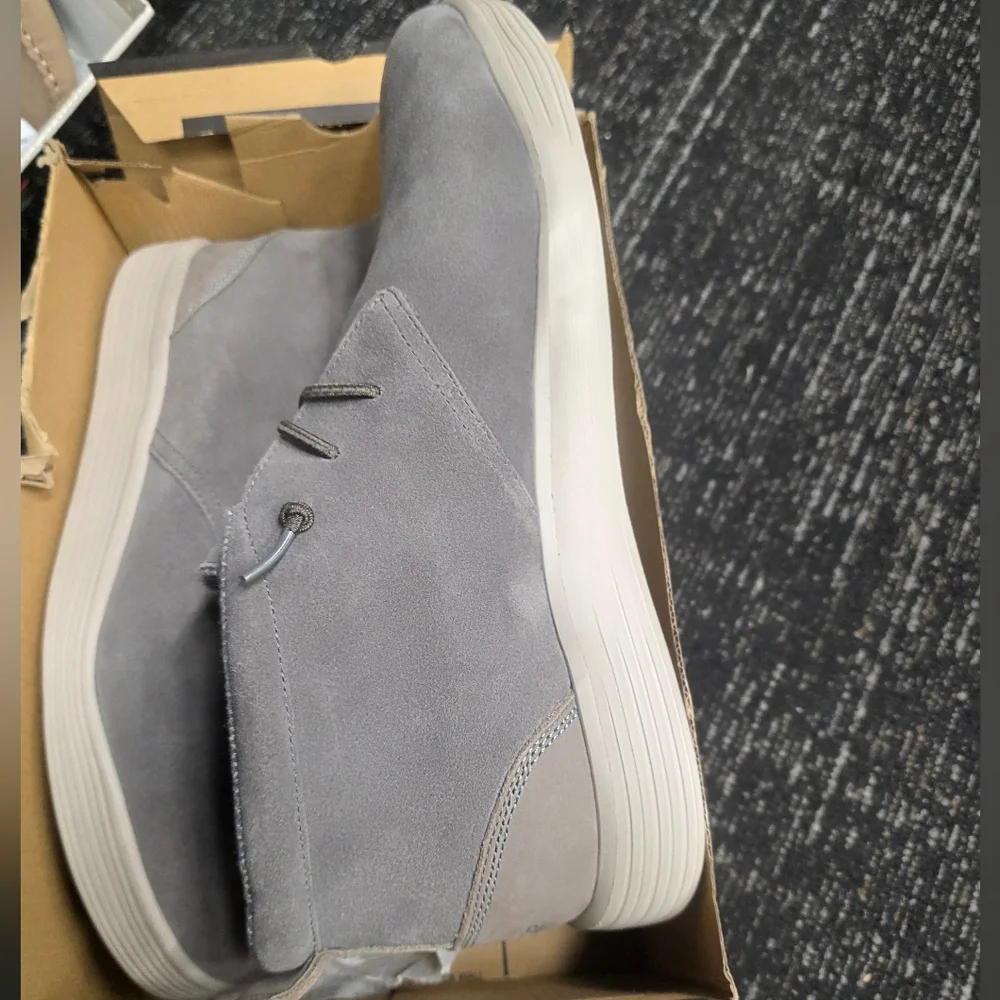 Hey Dude Men's Gray Suede Chukka Boat Shoes